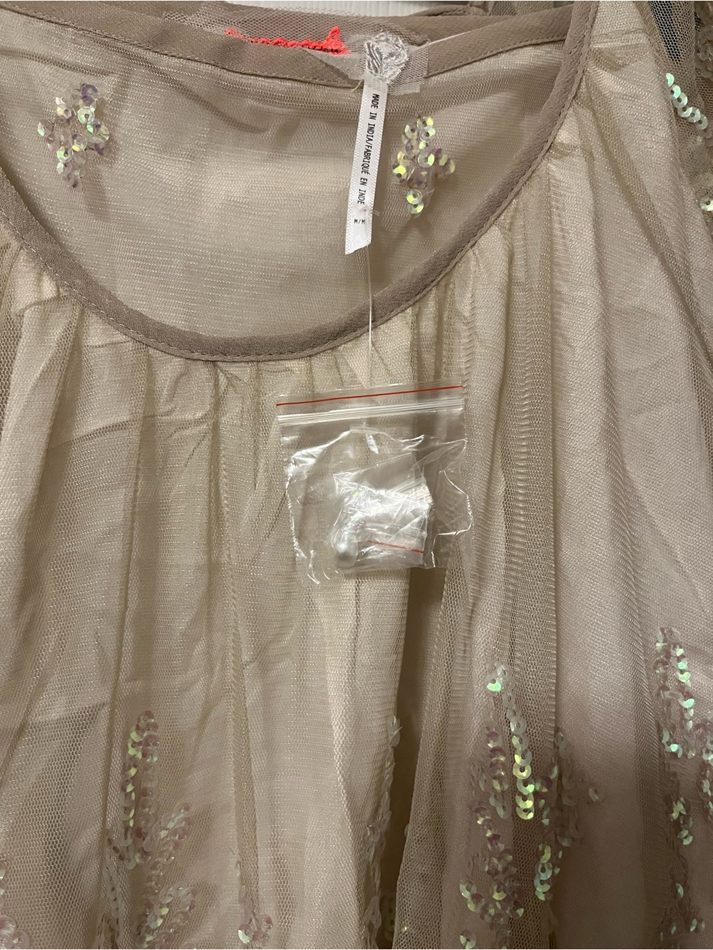 Free People Beige Sequin Embellished Two-Piece Skirt Set - Picture 8 of 10